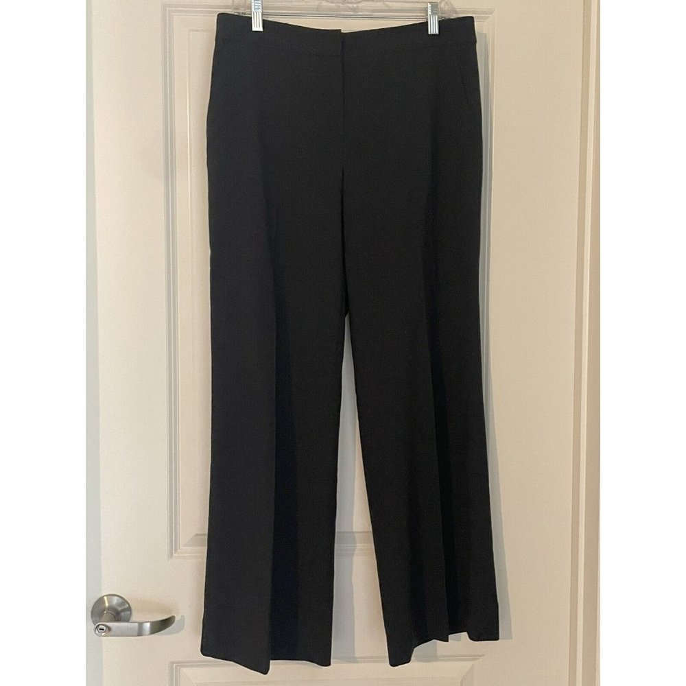 ST JOHN‎ Black Label Wide Leg Charcoal Gray Wool Blend Dress Pants Size 10